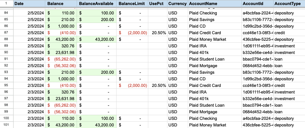 Balance Tracking screenshot