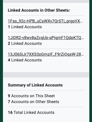 Summary of Linked Accounts